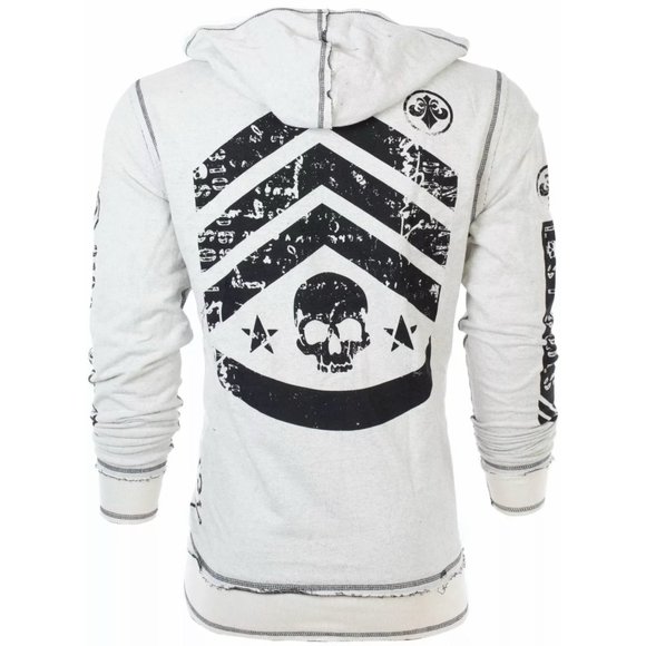 AFFLICTION Men's HOODIE Sweat Shirt ZIP UP Jacket - Picture 8 of 9